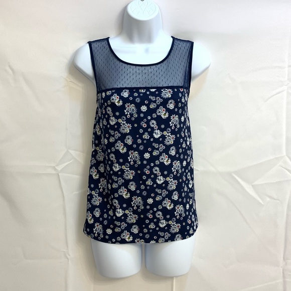 Jason Wu for Target Blue Floral Illusion Neck Tank Top - size Large - Picture 6 of 12